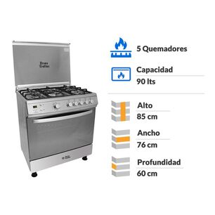 Cocina A Gas Ursus Trotter UT EURO80 PR / 5 Quemadores